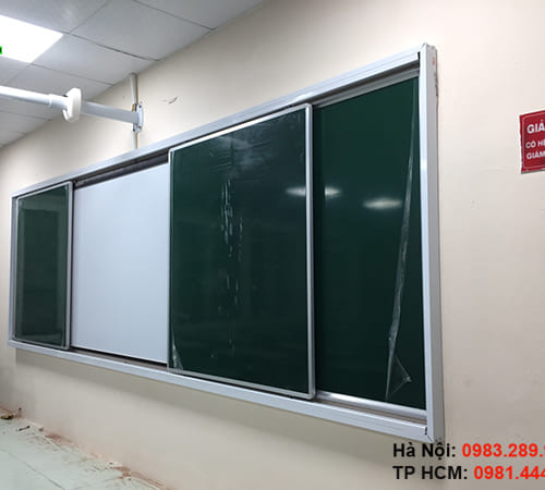 Bảng trượt ngang kết hợp bảng tương tác thông minh