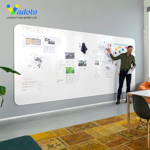 bảng trắng ceramic dán tường không khung