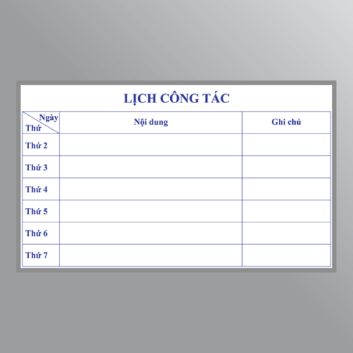 Bảng kế hoạch công việc