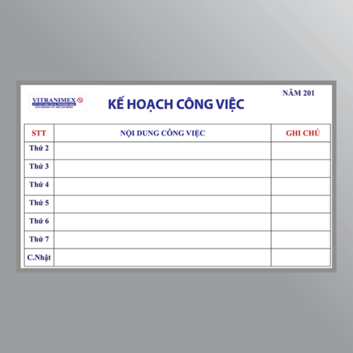 Bảng kế hoạch công việc