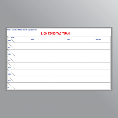Bảng lịch công tác