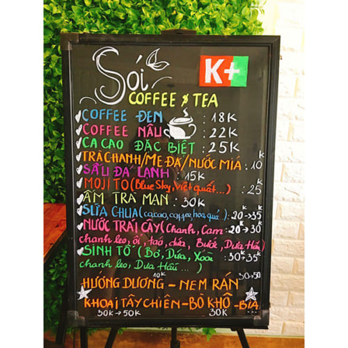 Bảng dạ quang menu nhà hàng