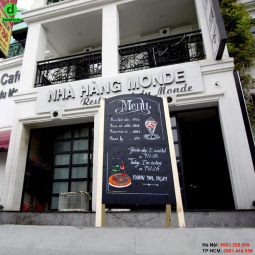 Bảng menu chân đứng hai mặt