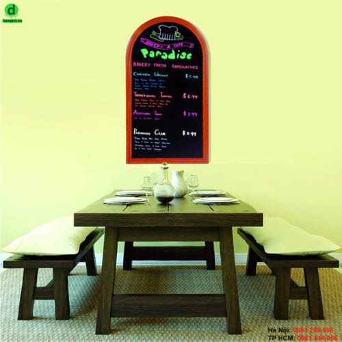 Bảng menu một mặt viết phấn