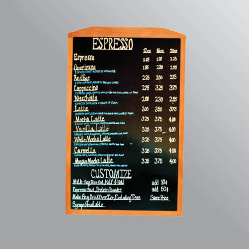 Bảng menu treo tường