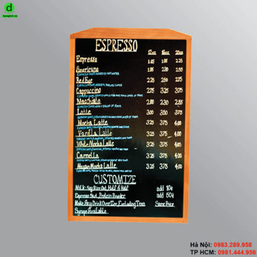 Bảng menu treo tường Alora