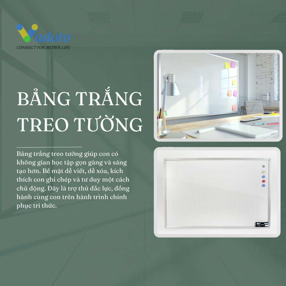 Bảng trắng treo tường - thiết bị học tập quan trọng cho con