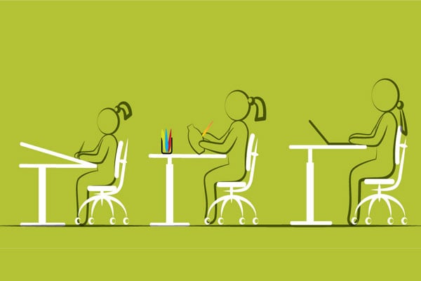 Chất lượng bàn ghế ảnh hưởng rất nhiều đến cột sống của con trẻ