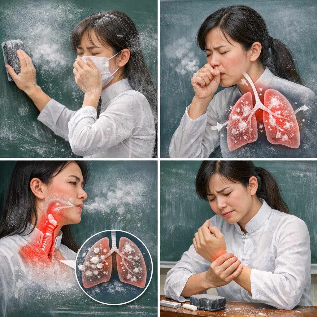 Nỗi ám ảnh bụi phấn và đau cổ tay của thầy cô