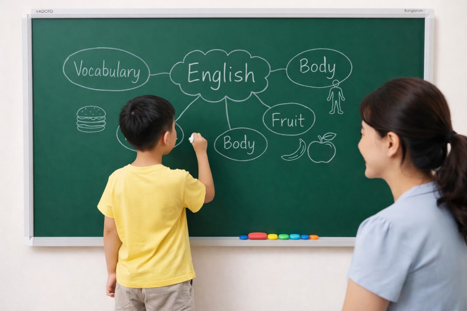 Bảng từ xanh cho con yêu học ở nhà