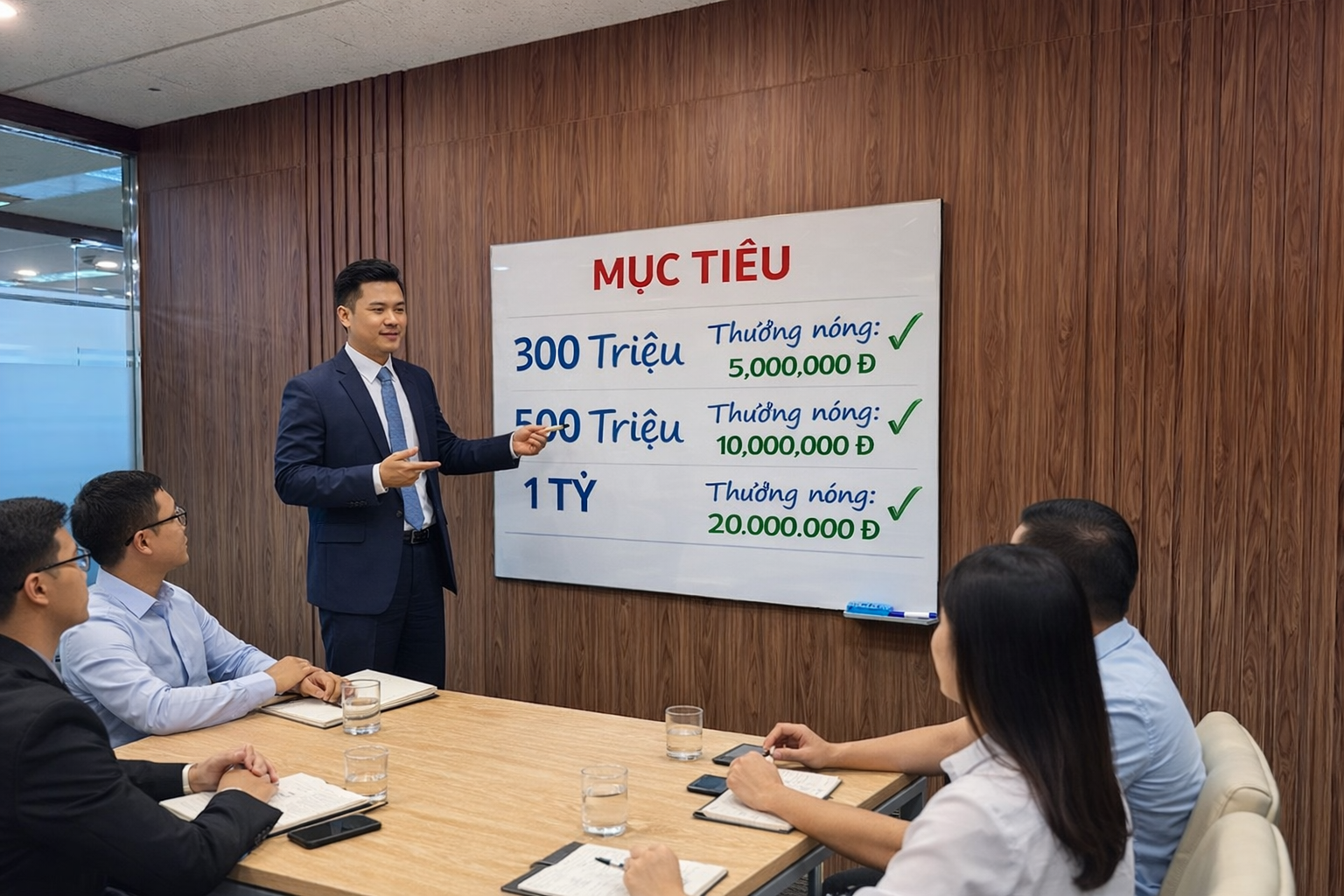 Bảng kính văn phòng giúp trực quan hoá mục tiêu